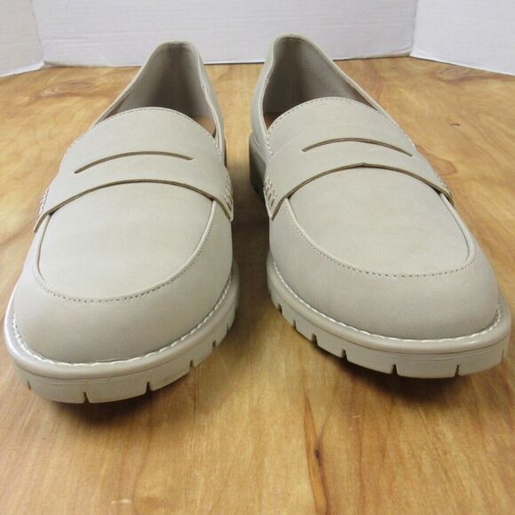 DV DOLCE VITA Crisp Lug Sole Penny Loafers Womens Sz 11 Dune Beige Slip On Shoes - Picture 3 of 14